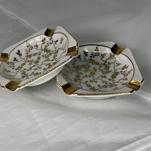 VTG Haus Dresden 24K gold painted ashtrays Western Germany. - Picture 1 of 7